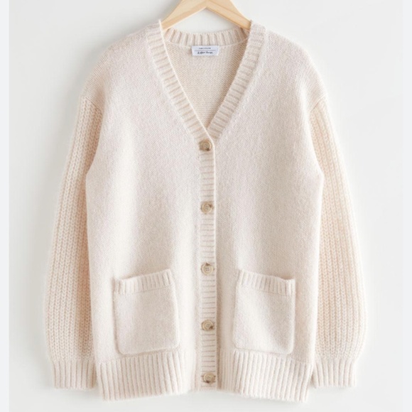 & Other Stories Wool Blend Oversized Cardigan - Picture 1 of 8